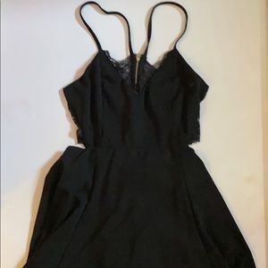 Black open back dress
